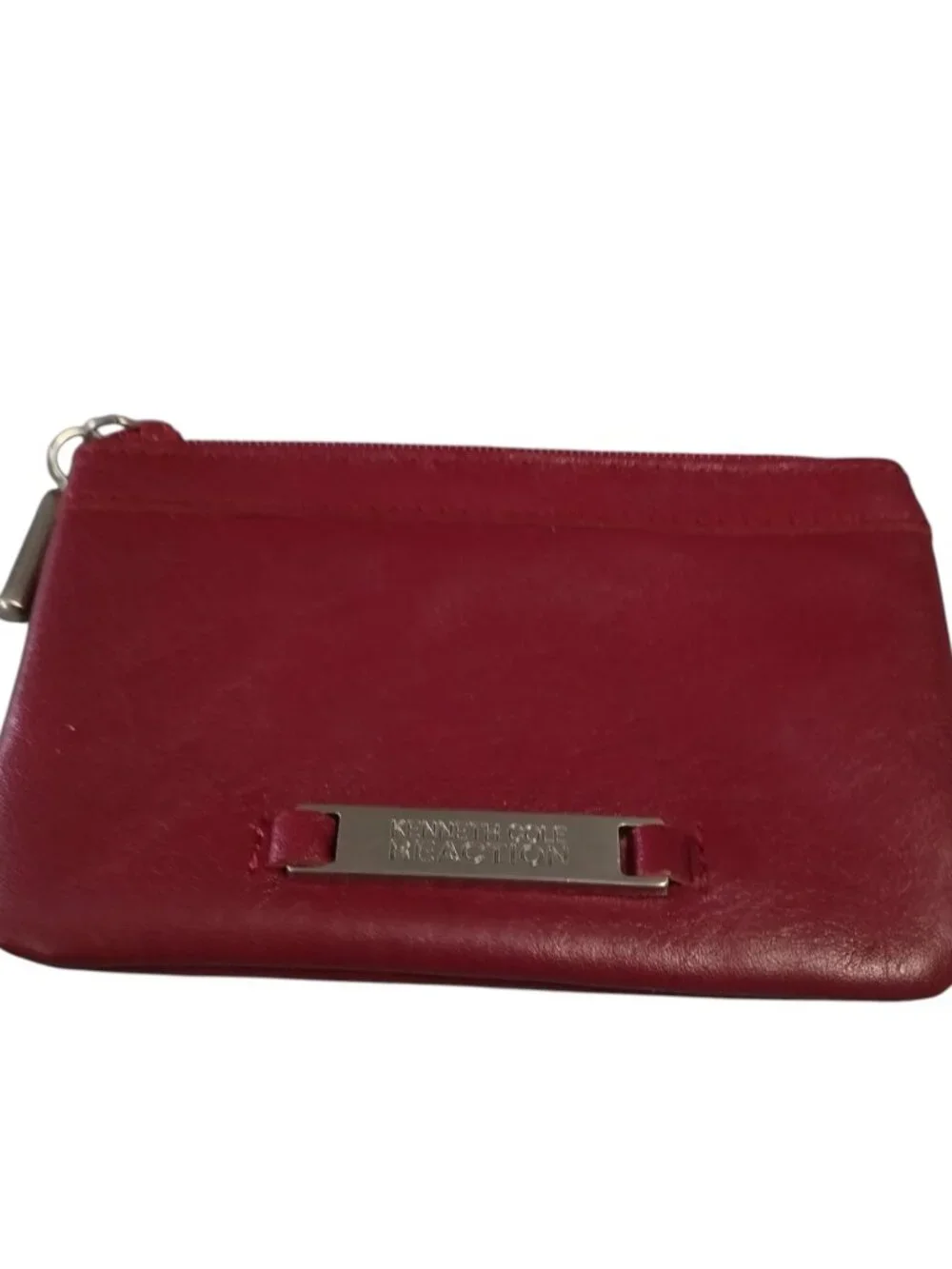 Kenneth Cole Reaction Burgundy Women’s Zip Wallet Credit Card Holder ID Window